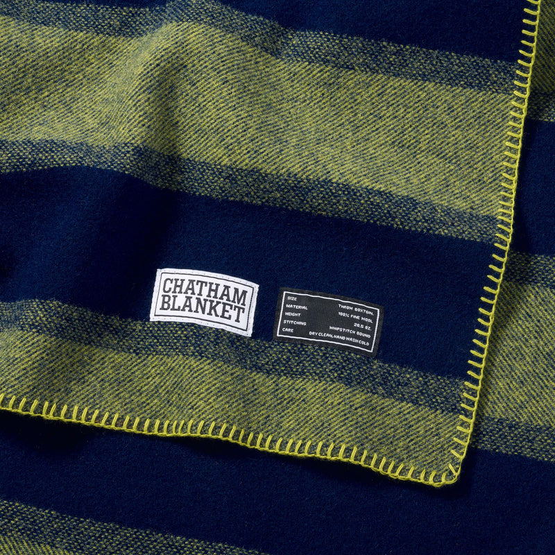 Chatham Blanket: Navy Green Throw
